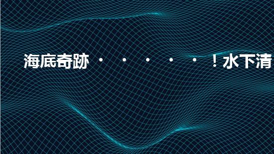 海底奇跡！水下清淤機(jī)器人：解放河道，保護(hù)水環(huán)境！